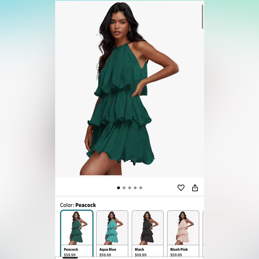Elegant Green Ruffle Dress